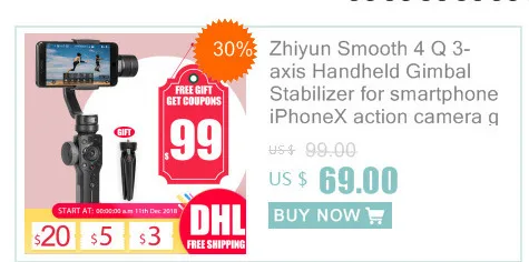 Zhiyun Smooth 4 3-х осевой стабилизатор гироскопа Q для смартфонов iPhone X Экшн-камера gopro4/5/6 pk гладкая Q DJI osmo 2