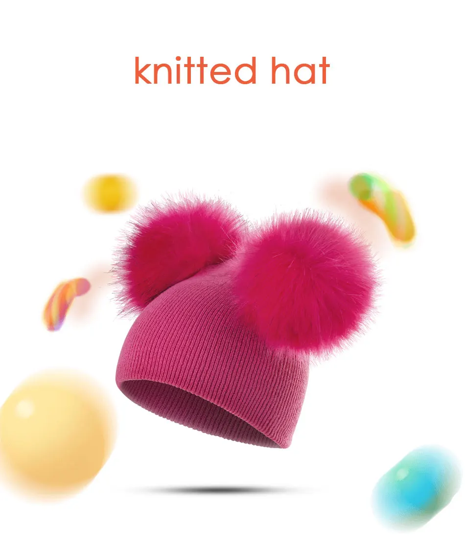 Skullies Beanies, вязаная шапка для маленьких девочек и мальчиков, теплая шапка для волос, мягкая удобная шапка с ушками, детская зимняя вязаная шапка унисекс