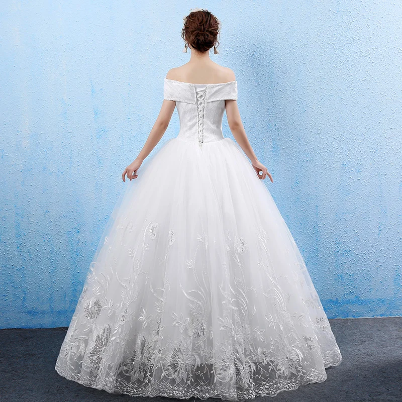 Красивые белые свадебные платья Emily 2019 vestido de casamento с вырезом лодочкой и открытыми