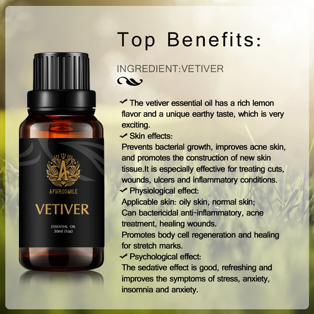 Эфирные масла Vetiver для ароматерапии диффузоры 100% чистое натуральное масло