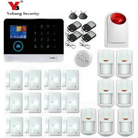 Yobang Security WIFI GPRS SMS RFID arm disarm Alarm System with Wireless Smoke Fire Sensor Detector For House Safety | Безопасность и