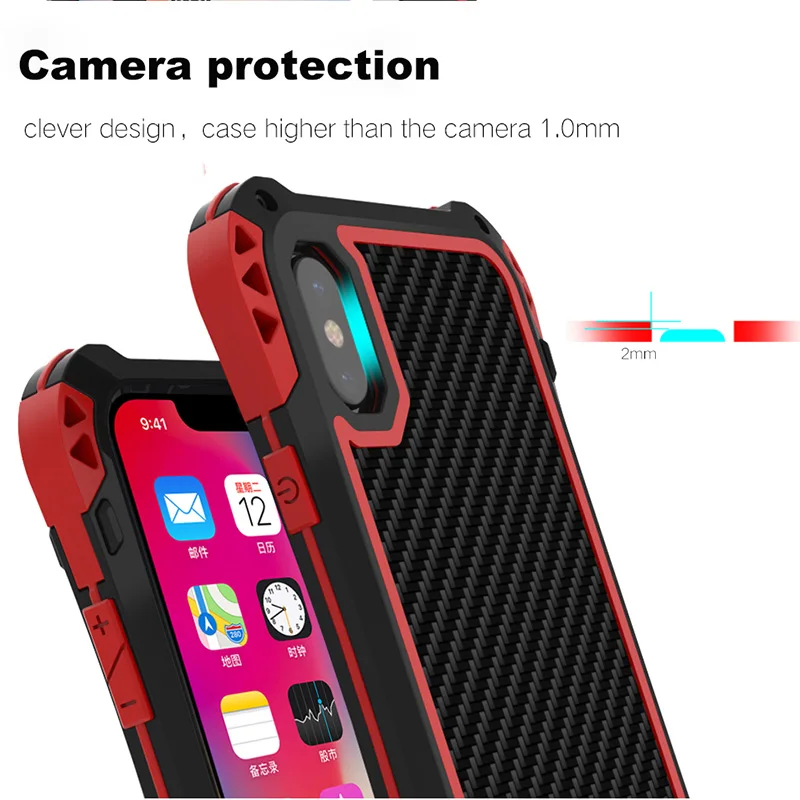 Shockproof Metal Cover for Iphone 8 Plus 7 360 Case Luxury Aluminium Silicone Gorilla Glass iphone X 10 Full Body |