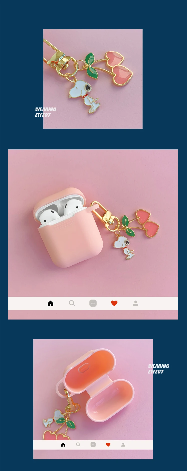 Вишня собака корейский силиконовый чехол для Apple Airpods чехол Аксессуары Bluetooth наушники мультфильм защитный чехол милый брелок для ключей