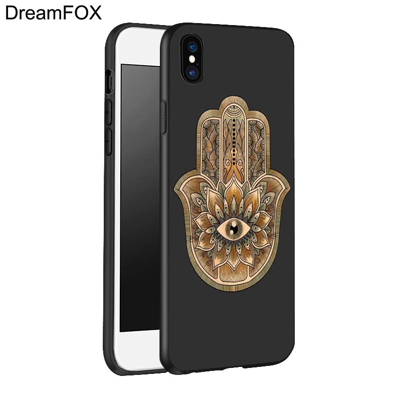 DREAMFOX L046 Фатима рука Черный Мягкий ТПУ силиконовый чехол для Apple iPhone 11 Pro XR XS Max X 8 7 6