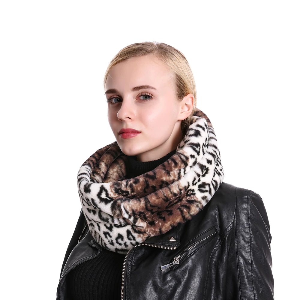 FOXMOTHER Новая мода белый мягкий искусственный мех леопардовые шарфы Snood Echarpe Foulard кольцо женский шарф дропшиппинг
