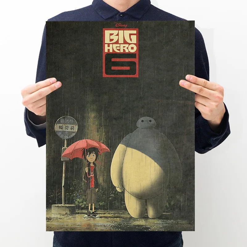 Винтажный постер Hayao Miyazaki Totoro из крафт-бумаги в стиле ретро постеры японского