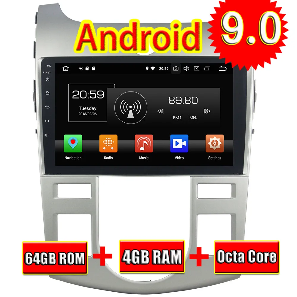 Topnavi Octa Core Android 9 0 Автомобильный GPS навигатор для KIA CERATO FORTE 2008 2009 2010 2011 2012