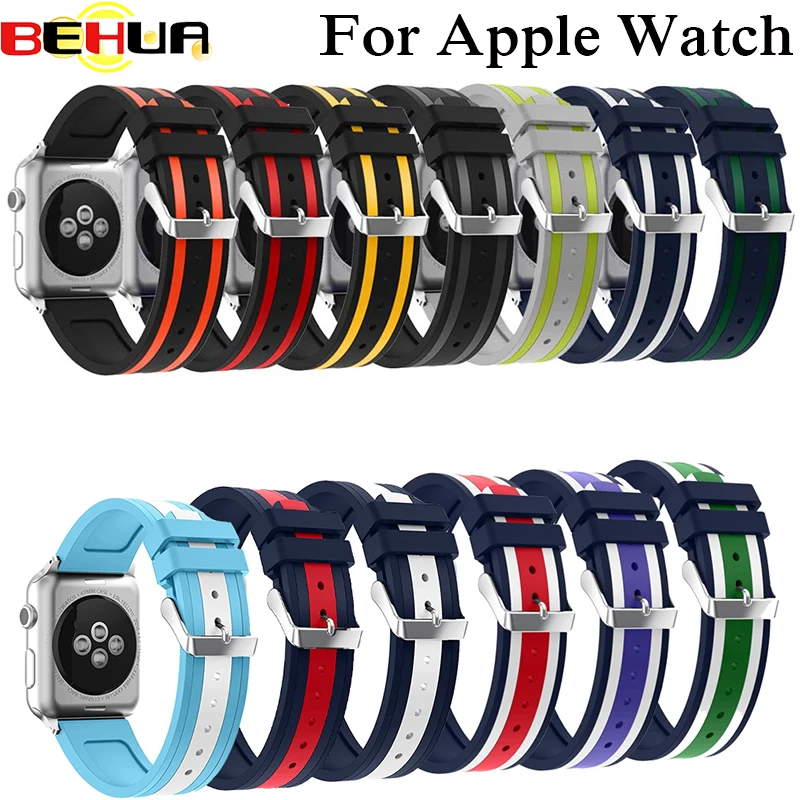 

Bracelet Soft Silicone Sports Band for Apple Watch Strap 38mm 42mm watch band for iwatch Series 1 Series 2 Series 3 Wristband
