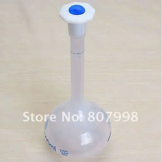 500 мл пластиковая лабораторная объемная фляга измерительная с винтовой крышкой