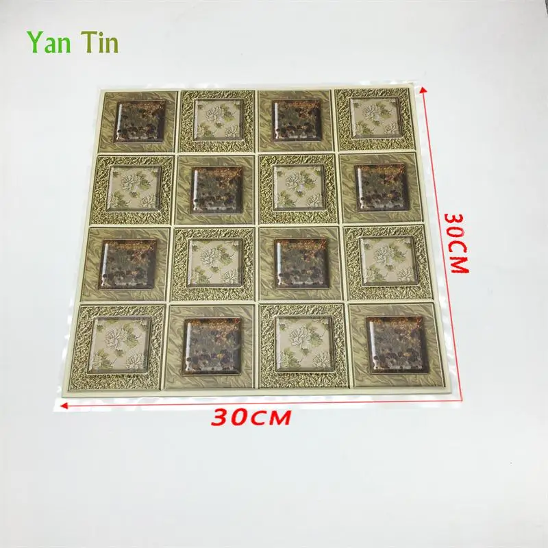 30CMX30CM 3D серый камень кирпич узор выбивает плитки настенные наклейки для кухни Ванная комната талии линии плитки настенные наклейки самоклеющиеся винил книги по искусству росписи - Цвет: 30CMX30CM