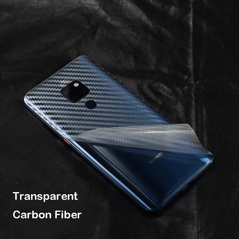 Clear Carbon Fiber 3D углеродное волокно/Рисунок/дерево шкуры Телефон задняя крышка наклейка для HUAWEI P30 Pro P30 Lite mate 20 mate 20X mate 20 Pro/20 Lite - Цвет: Clear Carbon Fiber