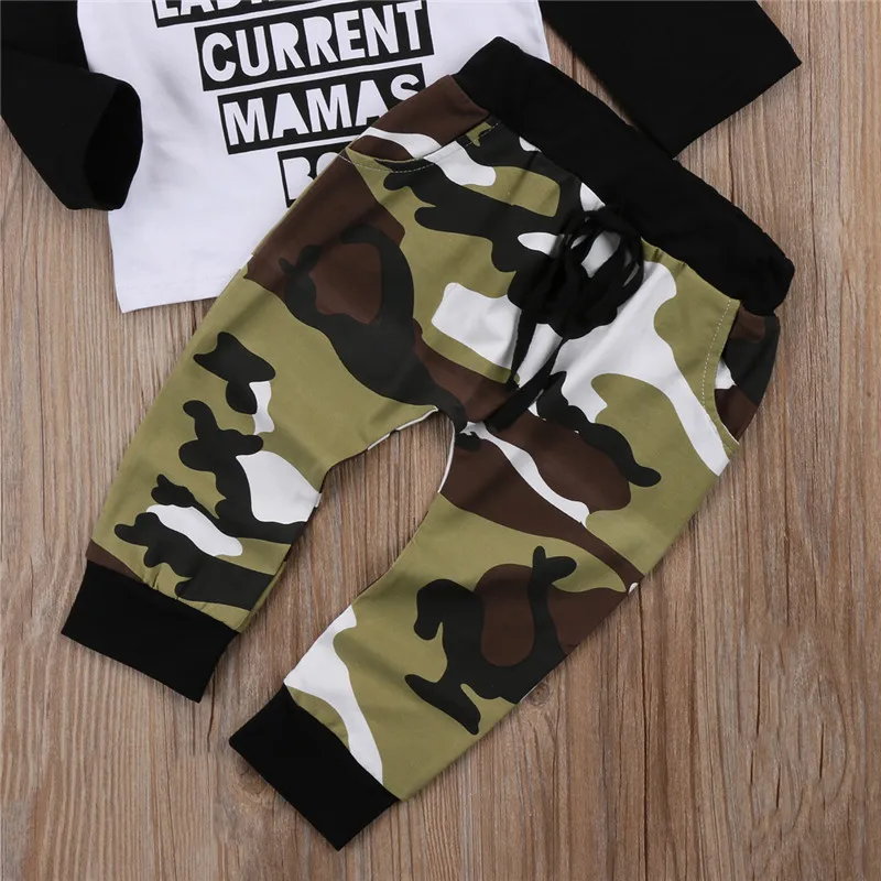 PUDCOCO Newest Toddler Kids Baby Boy Camo Outfits Long Sleeve T-shirt Tops+Pants 2PCS Autumn Casual Clothes Set 0-5T |