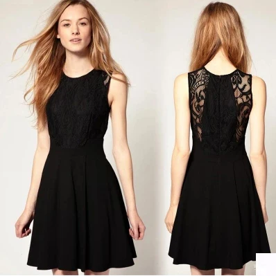 2014 новый летний мода свободного покроя черный сексуальные кружева шифон женщины