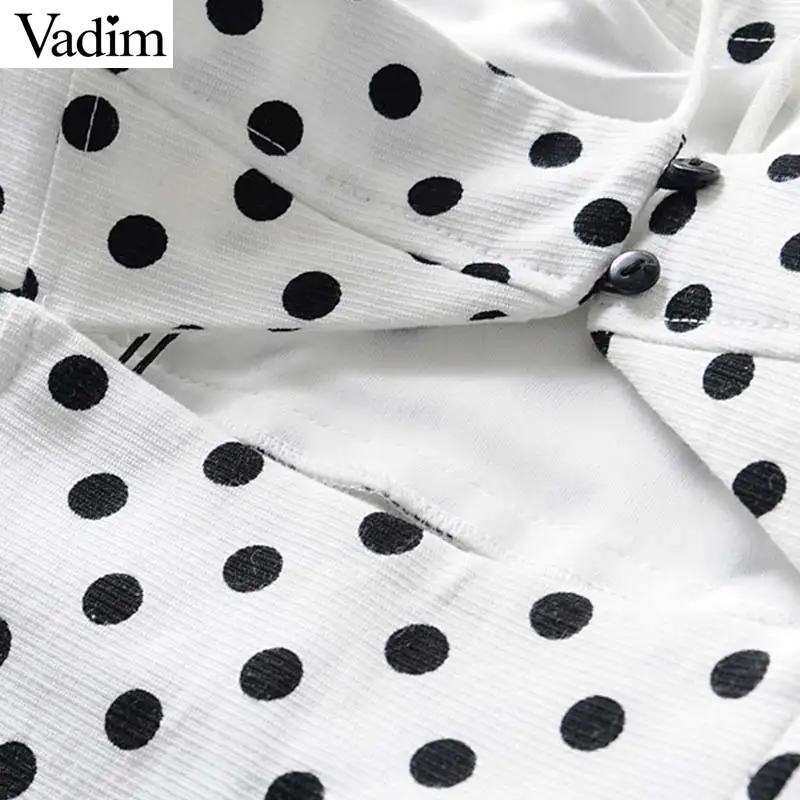 Вадим Женщины горошек печати мини платье квадратным воротником без рукавов с