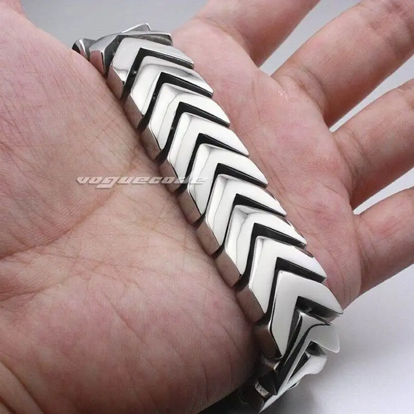 Мужской большой тяжелый браслет 8 7 дюйма из нержавеющей стали 316L Байкерская цепь