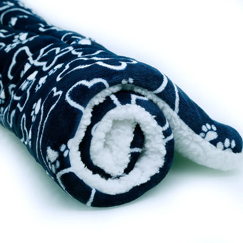 blue bone Мягкая Уютная домашняя собака, кровать, коврик для собаки, домик, подушка, Осень-зима, теплое одеяло для питомца, щенок, коврик для сна, прекрасный матрас для маленьких и больших собак - Цвет: blue bone