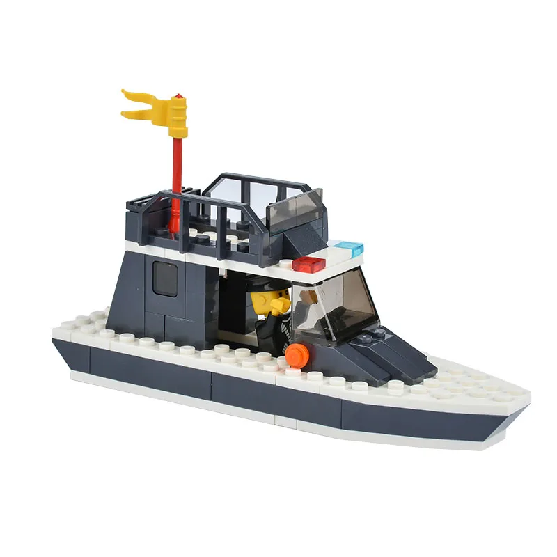 Просветить строительные блоки кирпичные DIY комплект полиция серии вертолет