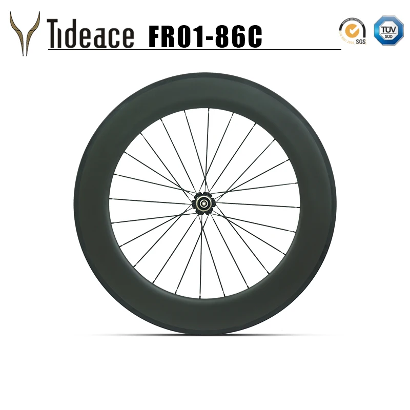 Клинчер и бескамерные 700C полностью Углеродные дорожные диски 86 мм клинчер