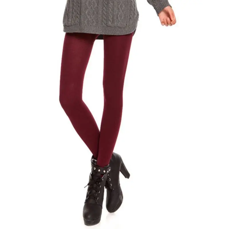 Женские Эластичные плотные бархатные колготки с высокой талией однотонные