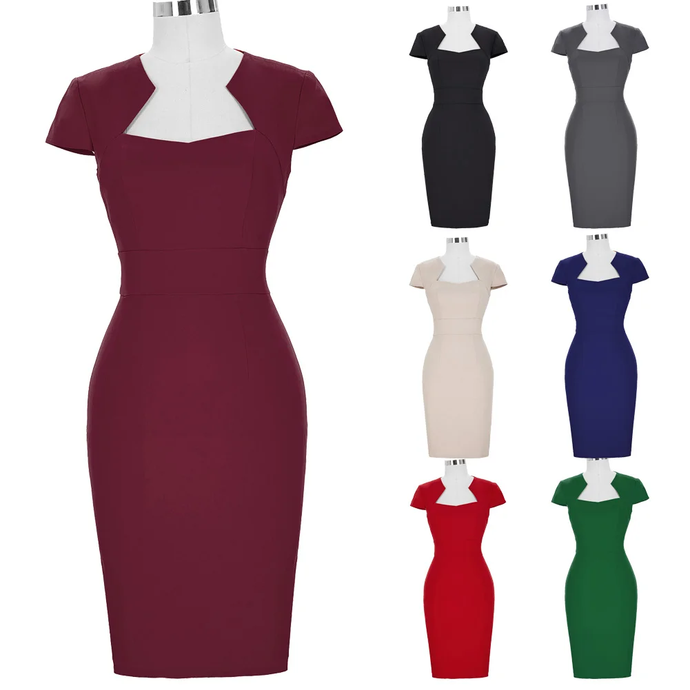 Холтер карандаш pinup Коктейльные бедра платье с запахом длиной до колена Цвет