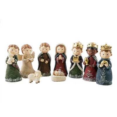 9pc Set Multicolor 8,5-32 см кавайные изделия из смолы, Рождественская сцена Рождества, статуэтка Иисуса, домашнее украшение, подарки, статуя Христос, теплое приближение - Цвет: 9pc Set Multicolor