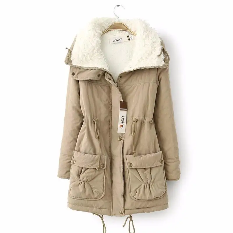 SHIBEVER Fur winter women coat pockets warm comfortable parkas woman jacket fashion plush autumn female coats Outerwear JHT350 | Женская