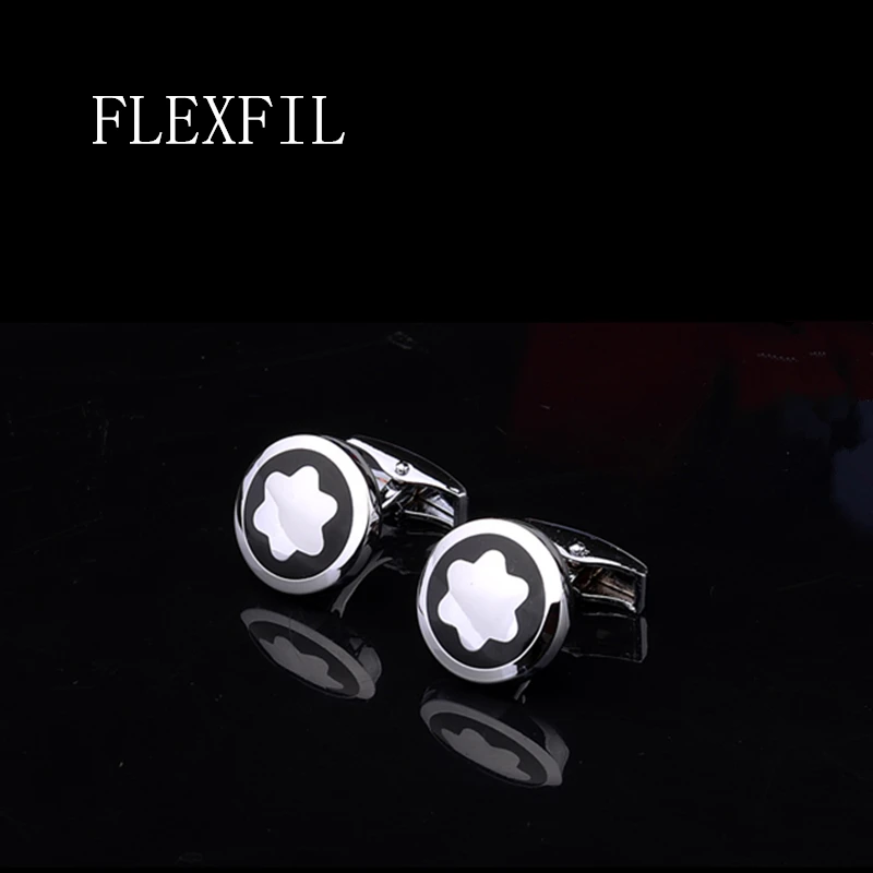 FLEXFIL роскошные запонки для рубашек для мужчин брендовые запонки Пуговицы Запонки gemelos высокое качество круглые свадебные abotoaduras ювелирные изделия