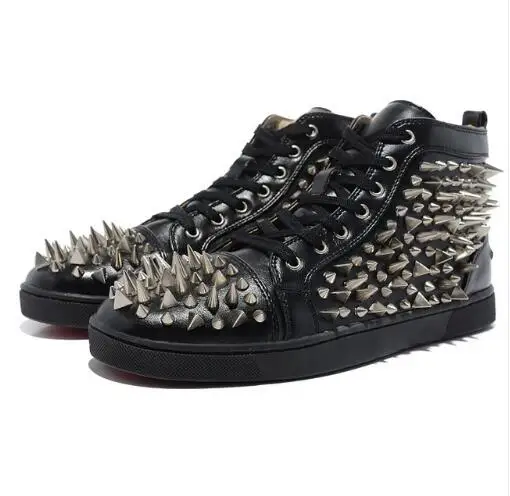 Высокие кроссовки с шипами Уличная обувь на плоской подошве повседневная