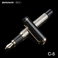 baoer 507 high quality full metal fountain pen gold clip eight horse 0 5mm nib business ink pen