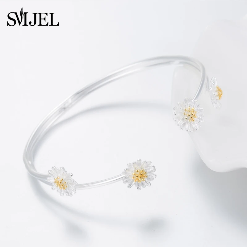 SMJEL новые модные ювелирные изделия крошечные маргаритки цветы браслеты на