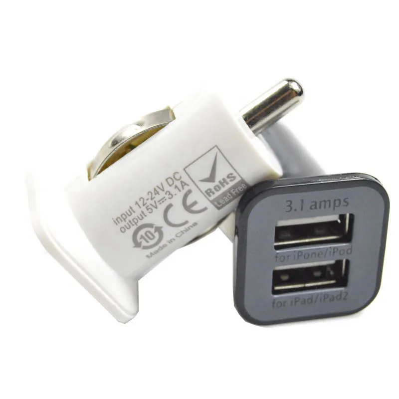 Новое автомобильное зарядное устройство с двумя USB-портами 5 в 3 1 а для iPad