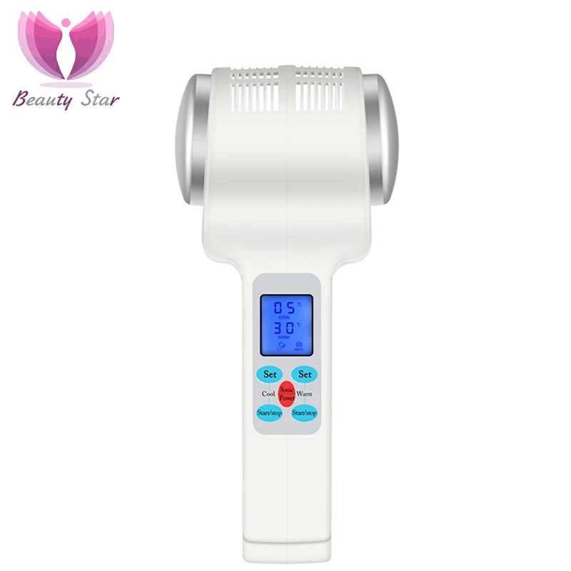 Ультразвуковой массажер для лица жк дисплей криотерапия горячая и холодная