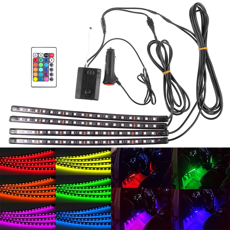 Светодиодные ленты света RGB для автомобиля 7 цветов стайлинга автомобилей