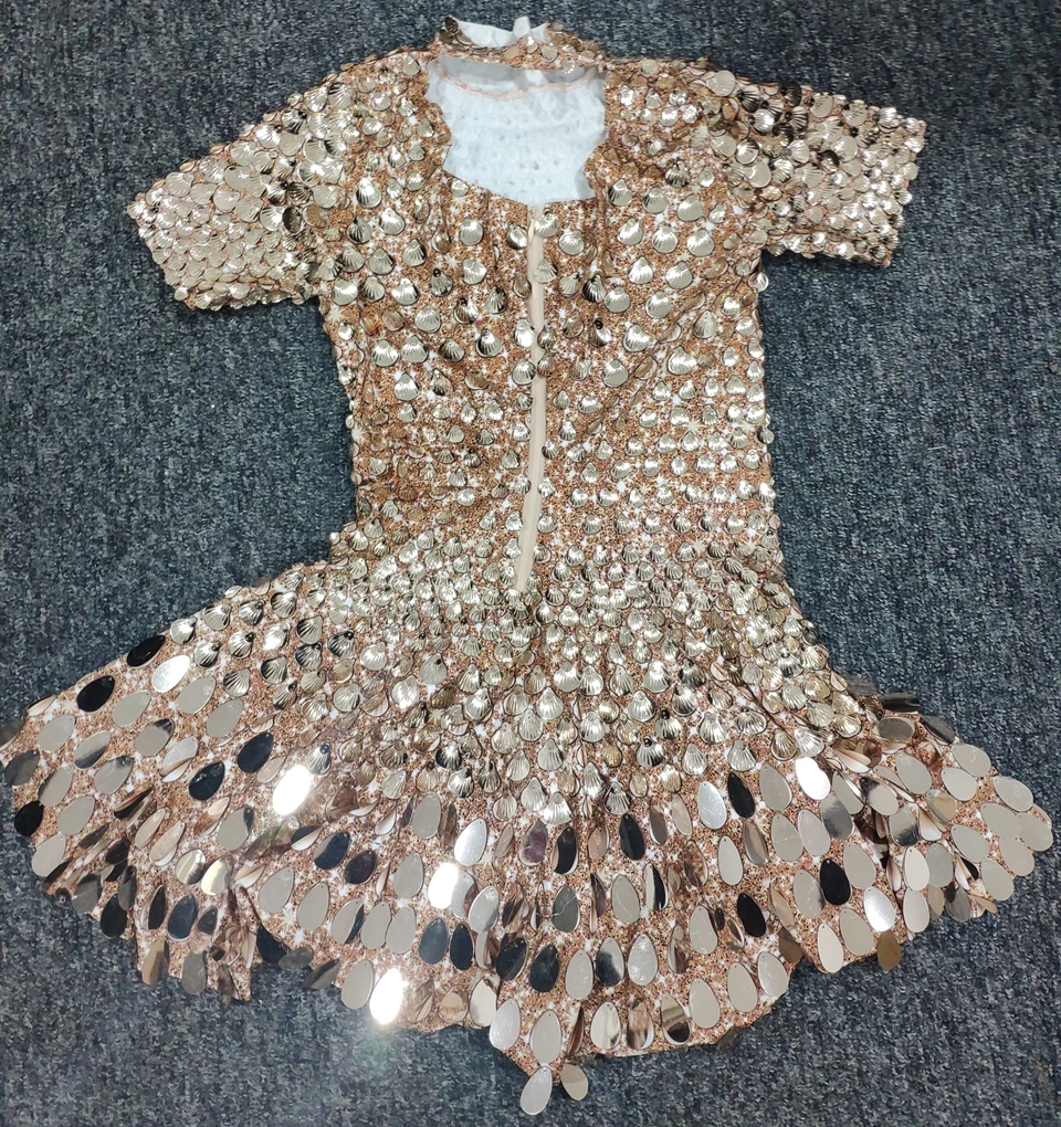 Блестящее платье с блестками женский сексуальный танцевальный костюм для