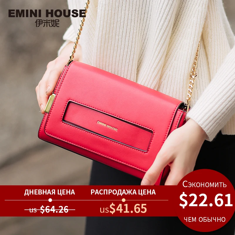 EMINI HOUSE, кожаная сумка с клапаном, дизайн, женские сумки-мессенджеры, повседневные клатчи, женские сумки на плечо, модная сумка через плечо