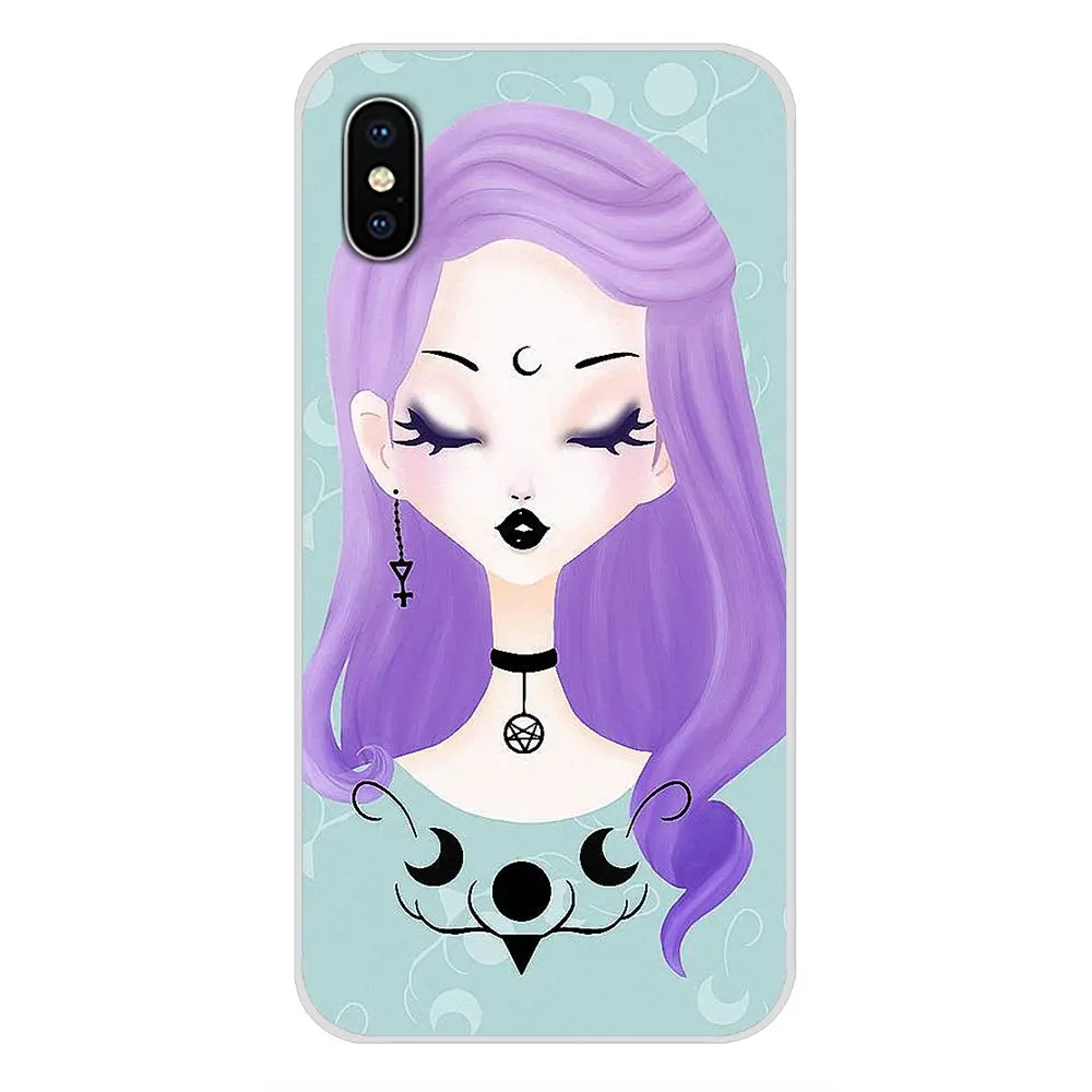 Мягкий прозрачный чехол для Samsung Galaxy S3 S4 S5 Mini S6 S7 Edge S8 S9 S10 Lite Plus Note 4 5 8 9 Girly Pastel Witch Goth
