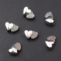 12pcs antique silver plated 3mm double hearts connection small hole beads charm metal diy handmade jewelry beads pendant