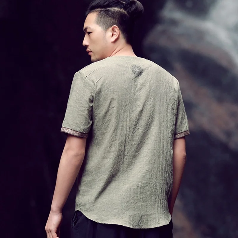 Chinese shirt bouse men traditional chinese clothing for male mandarin collar kung fu outfit tops TA192 | Тематическая одежда и