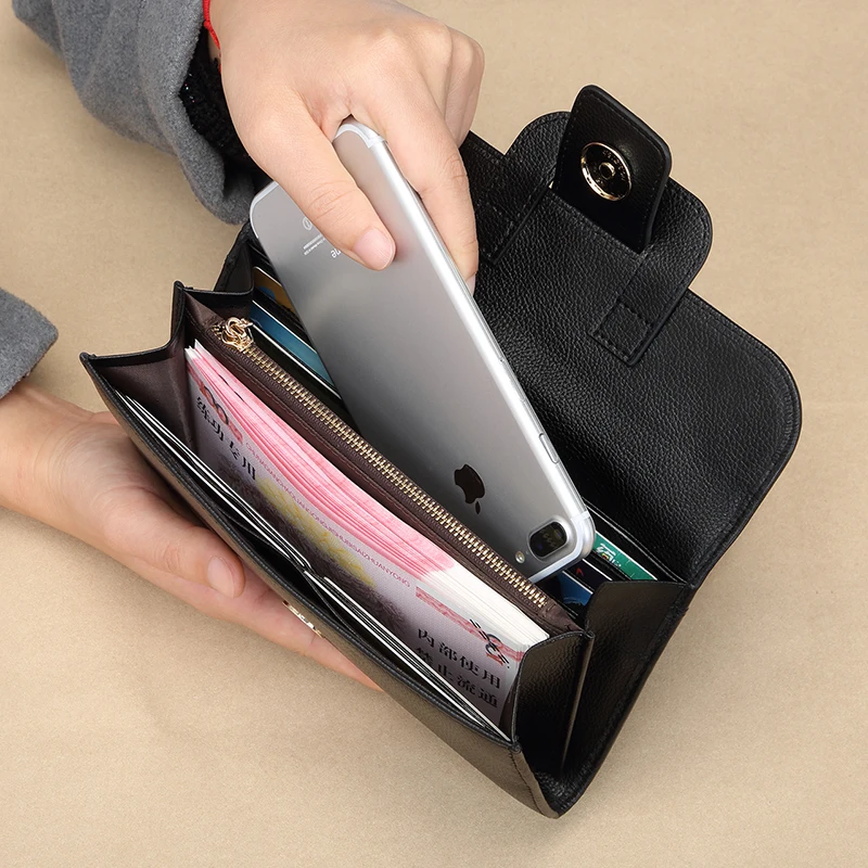 Foxer Brand Genuine leather Women Wallet hight quality Long Wallets Lady Coin Purse Female wallets &amp purses | Багаж и сумки