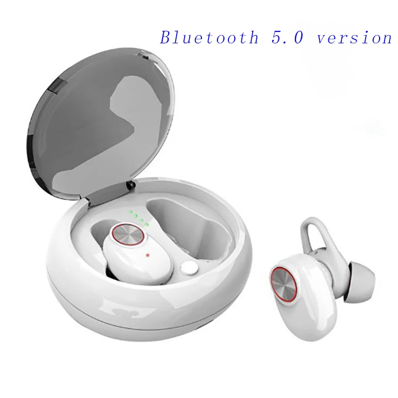 

Binaural Bluetooth 5.0 earphones bass stereo waterproof headset Binaural separation with automatic charging box HD voice denoise