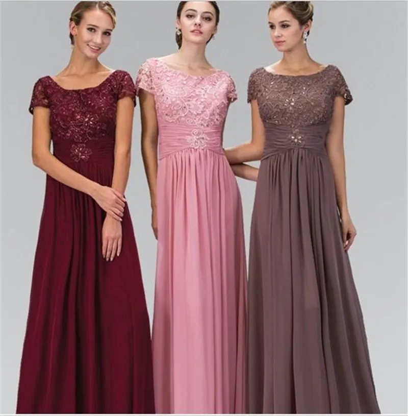 Темный Темно-синие Длинные Скромные платья для подружки невесты с Кепки рукава