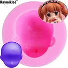 Силиконовая форма M629 в виде Головы Куклы, форма для торта, форма для шоколада, гипса, свечи, мыла, конфет, кухонная форма для выпечки 4,6*2 см