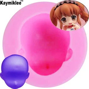 Силиконовая форма M629 в виде Головы Куклы, форма для торта, форма для шоколада, гипса, свечи, мыла, конфет, кухонная форма для выпечки 4,6*2 см