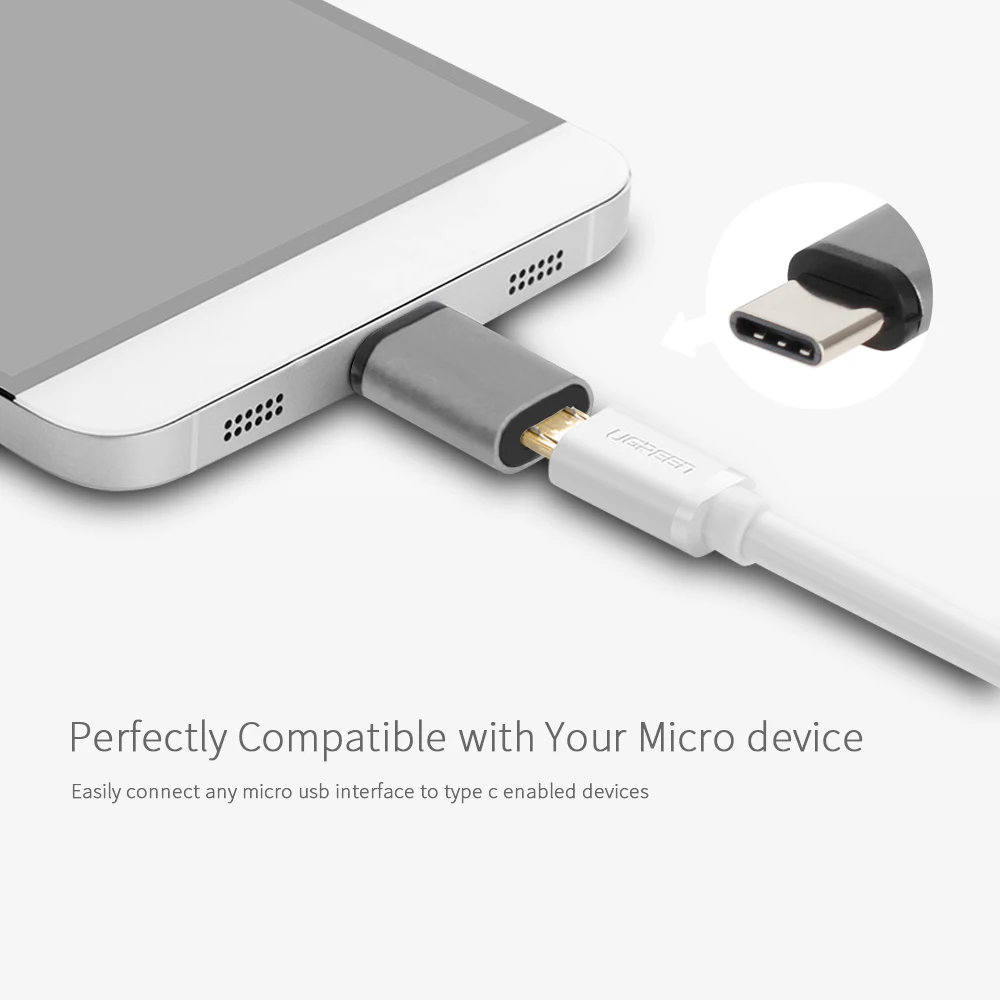 Металлический Micro USB кабель с разъемом Type C адаптера Гнездовой разъем на обоих