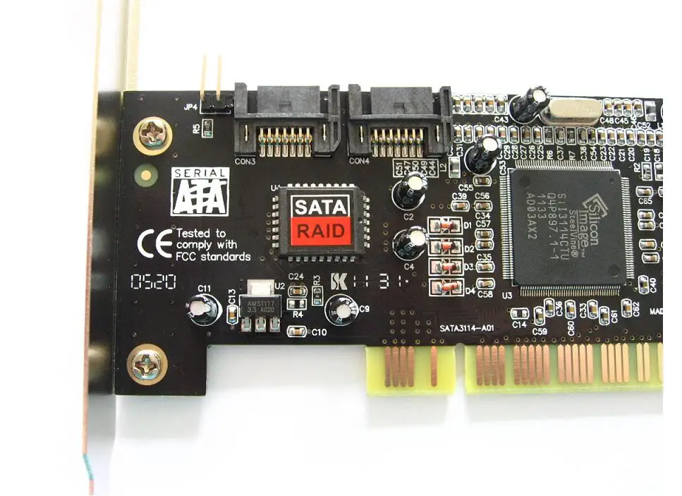 Внутренний порт s Raid Controller Card 4 порта с чипсетом Sil 3114 совместим кабелем sata 2 1