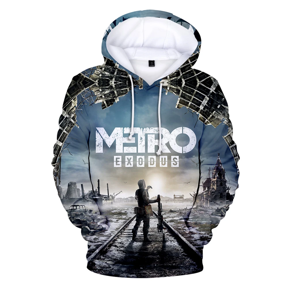 hip hop 3D metro exodus hoodies print Casual Pullovers Fashion Clothes with cap Men/women Autumn cotton jacket Sweatshirt | Мужская