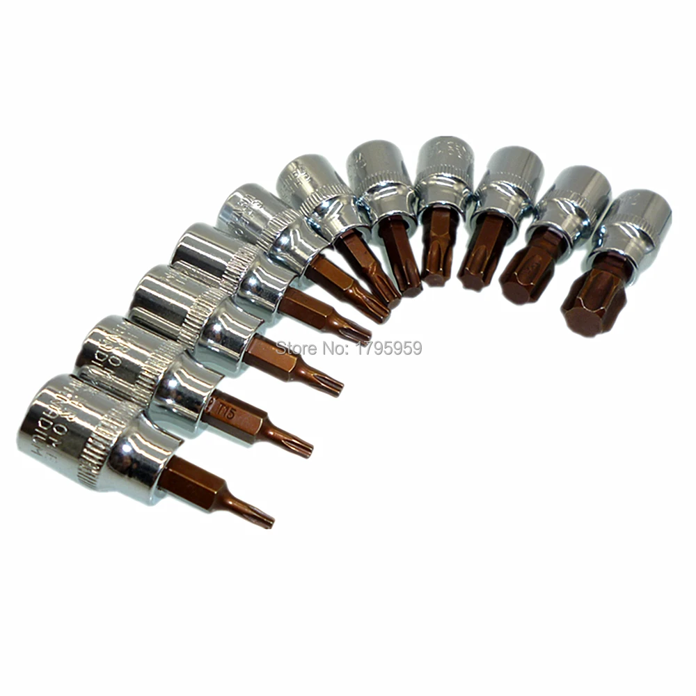 11 шт. Torx звезда ударная головка с алмазным напылением для 3/" квадратного привода T10 T15 T20 T25 T27 T30 T40 T45 T50 T55 T60 отвертка бит звезды розетка