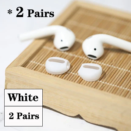 Силиконовые амбушюры для Airpods защитный чехол Супер тонкий Apple Bluetooth беспроводные наушники Air pods наушники - Цвет: White 2 Pairs