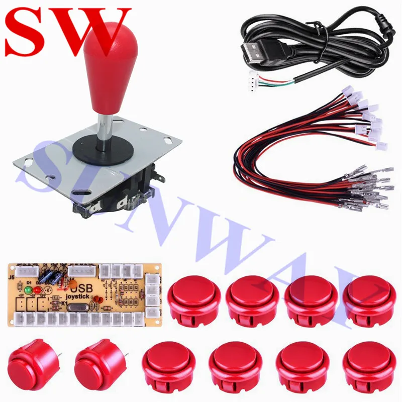 Набор ручек для аркадных игр сделай сам с джойстиком запасные части кнопок 24 мм и