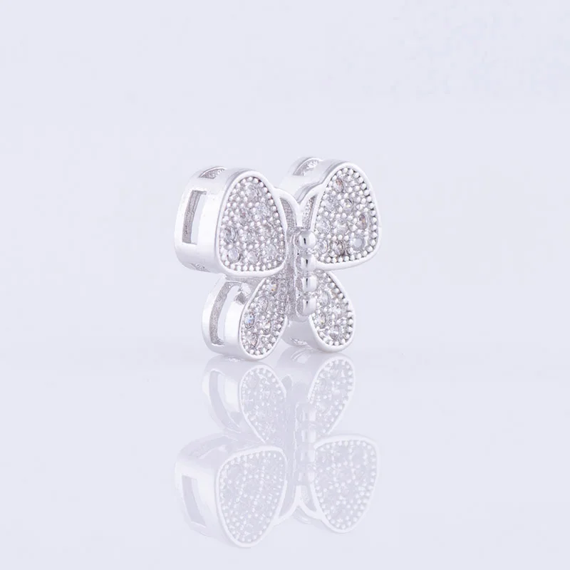 Бусины бабочки из циркония для браслетов медные бусины с микрозакрепкой